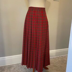 Susan Bristol Red Plaid Maxi Skirt